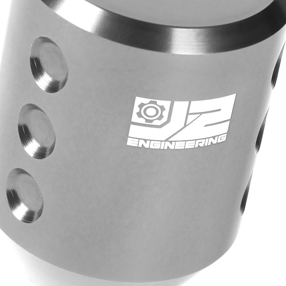 J2-SK-011-SL J2 Silver Cylindrical Recessed Hole Indents For 6-Speed MT Shift Knob (3Adapter)