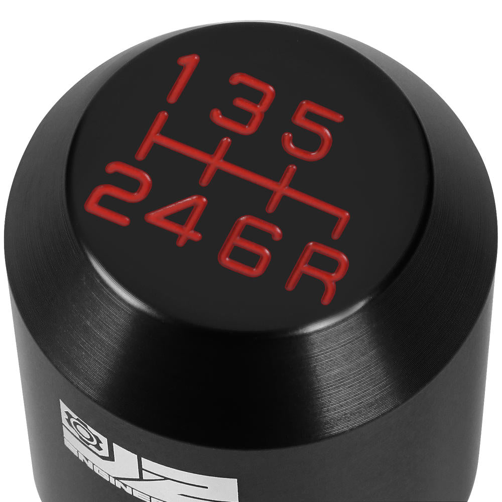 J2-SK-012-BK J2 Black (Cylindrical Tapered Top/Bottom) For 6-Speed MT Shift Knob (3 Adapter)