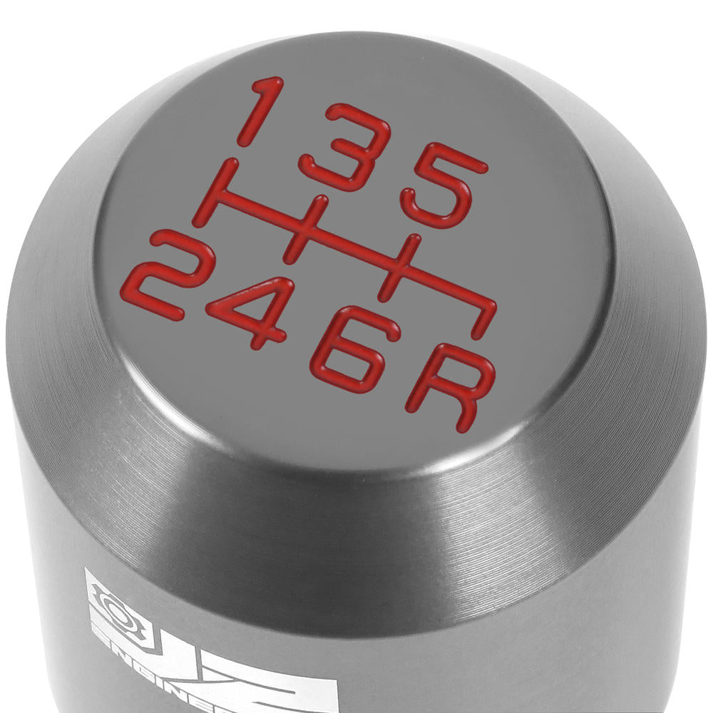 J2-SK-012-SL J2 Silver (Cylindrical Tapered Top/Bottom) For 6-Speed MT Shift Knob (3 Adapter)