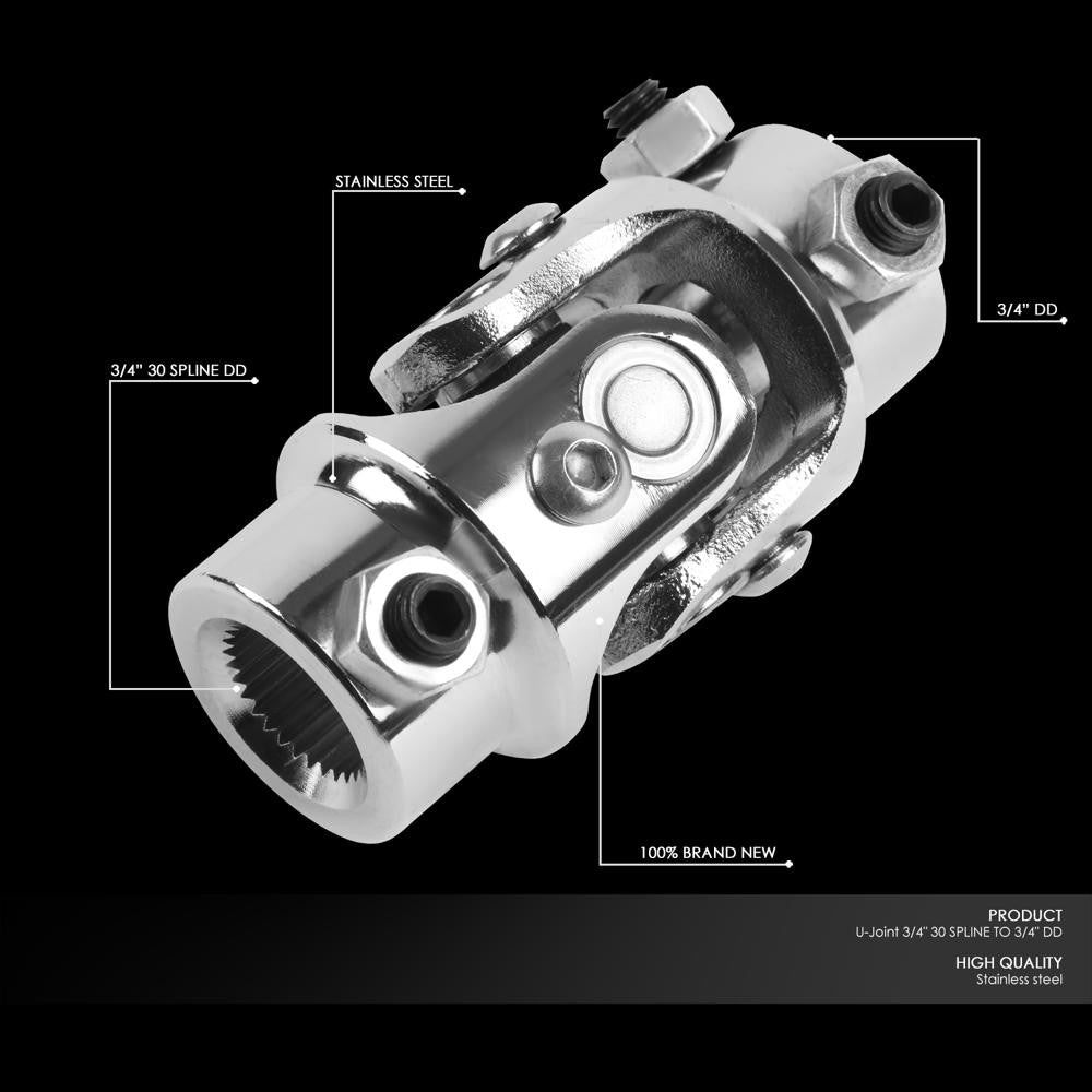 BFC-STUJOINT-060 3/4" 30 Spline to 3/4" DD Stainless Steel Steering Shaft Column Single U-Joint