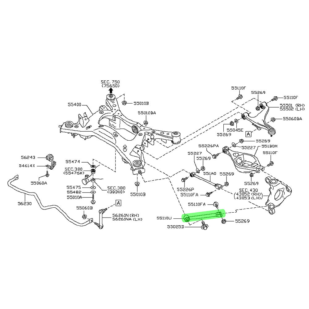 Manzo Rear Traction Rod Bar Support Tie Rod 09-16 370Z Z34/07-15 G37 M2-028