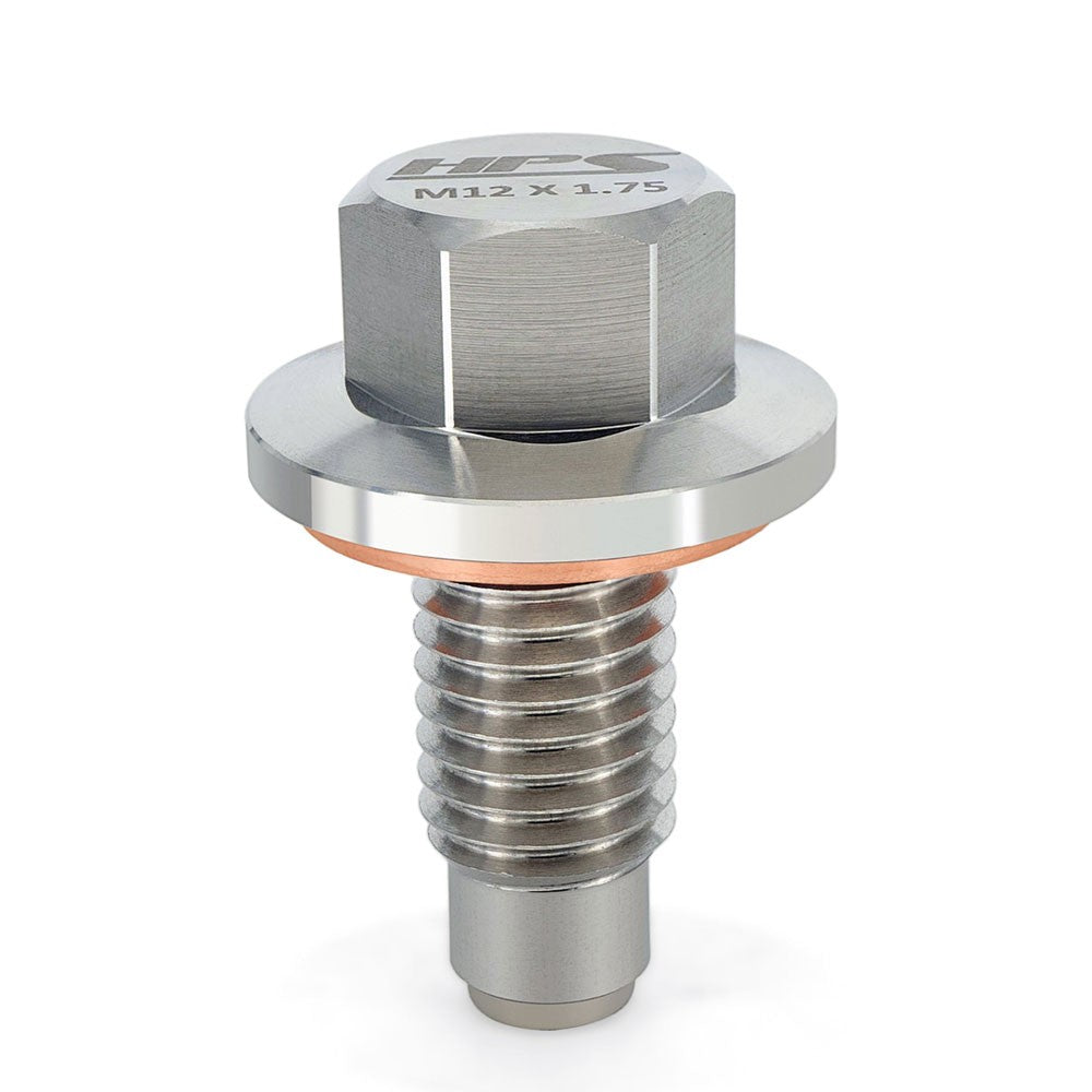 HPS Stainless Steel Magnetic Oil Drain Plug Bolt w/Washer MDP-M12x175