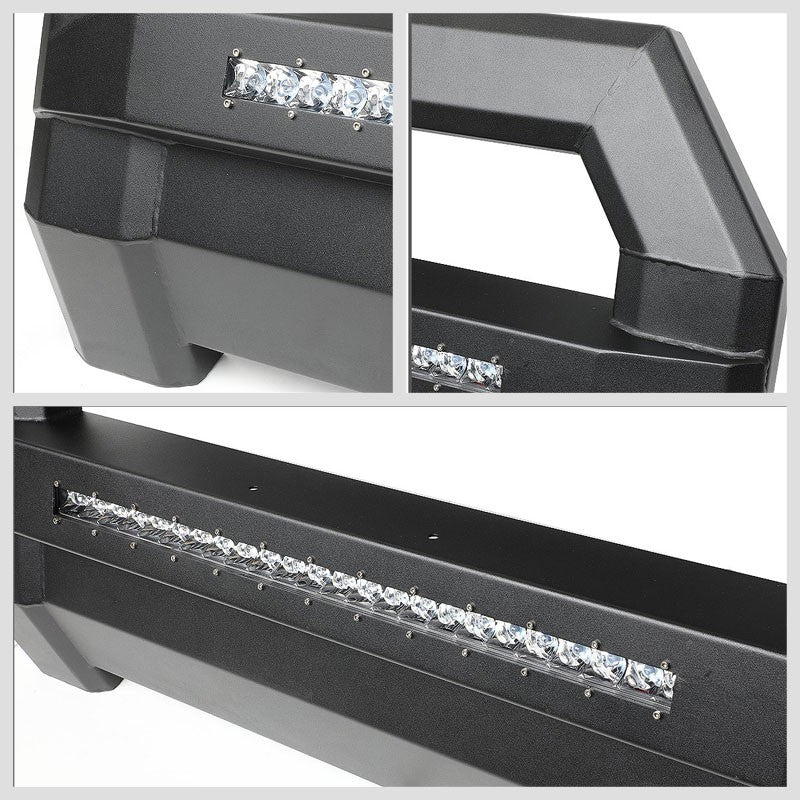 Square Textured Bull Bar Grill Guard+License Bracket+LED Bar For 09-18 Ram 1500