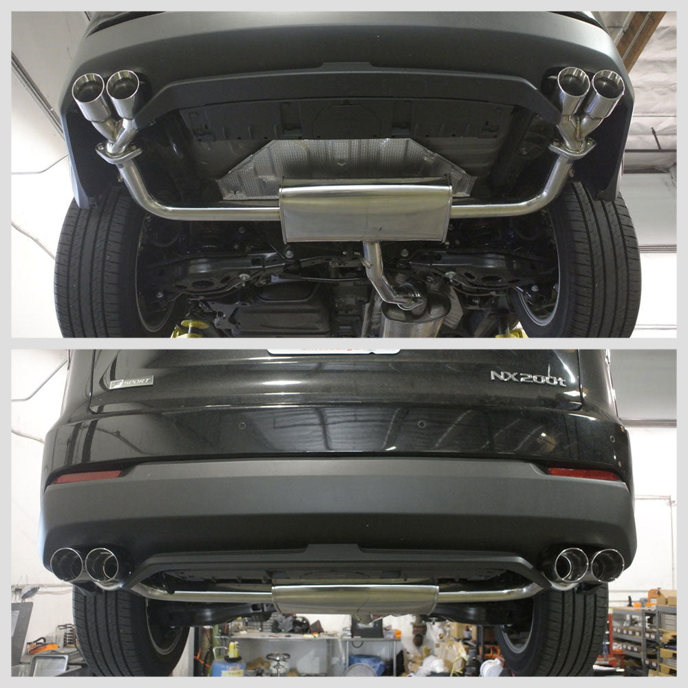 MR-ABE-LN15 Megan Axleback Exhaust System w/Stainless Roll Tips For 14-21 Lexus NX200t NX300