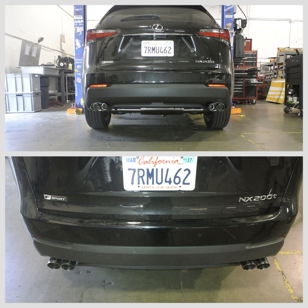MR-ABE-LN15 Megan Axleback Exhaust System w/Stainless Roll Tips For 14-21 Lexus NX200t NX300