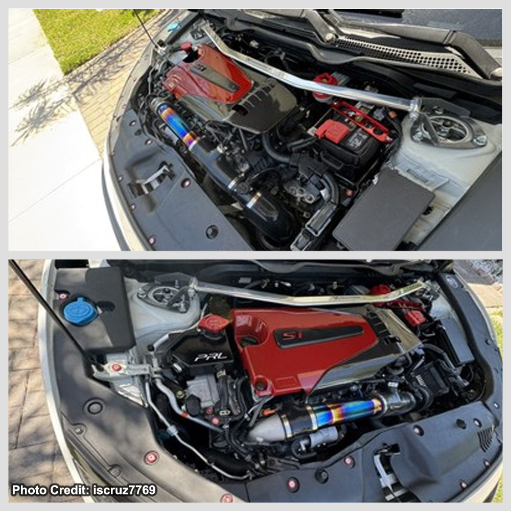 Megan Racing Polish Steel/Aluminum Front Upper Strut Bar For 16-20 Honda Civic MR-SB-HC16FU-1P