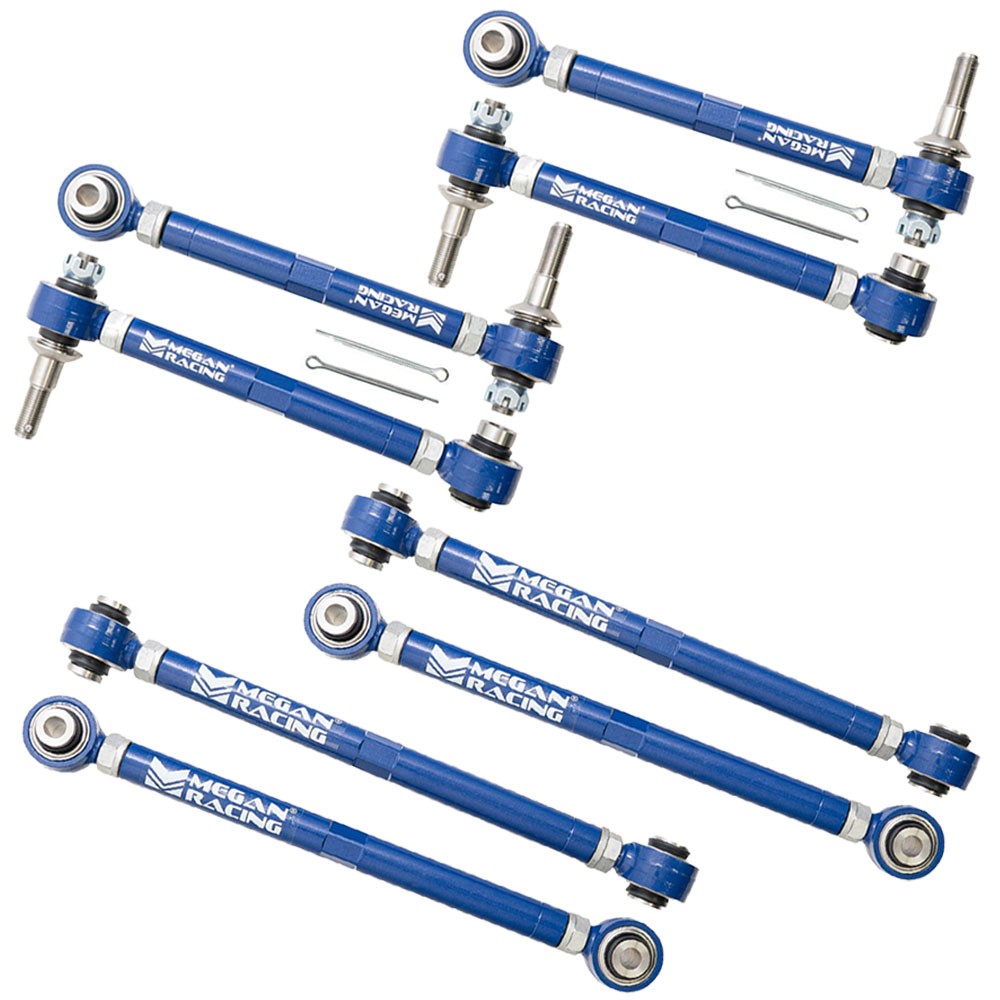 MRC-BM-0510-X2+0521-X2 Megan 8PCs Rear Upper&Lower Toe/Trailing/Camber Arm Kit For M2 M3 M4 F87/F80/F82