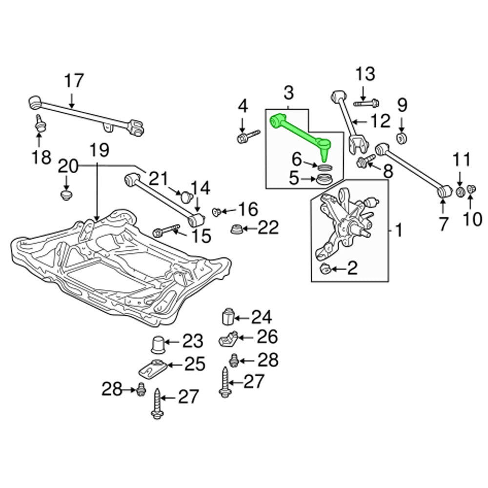 Megan Adjustable Rear Upper Camber Arm Kit For 04-08 Acura TL Base Type-S UA6 UA7