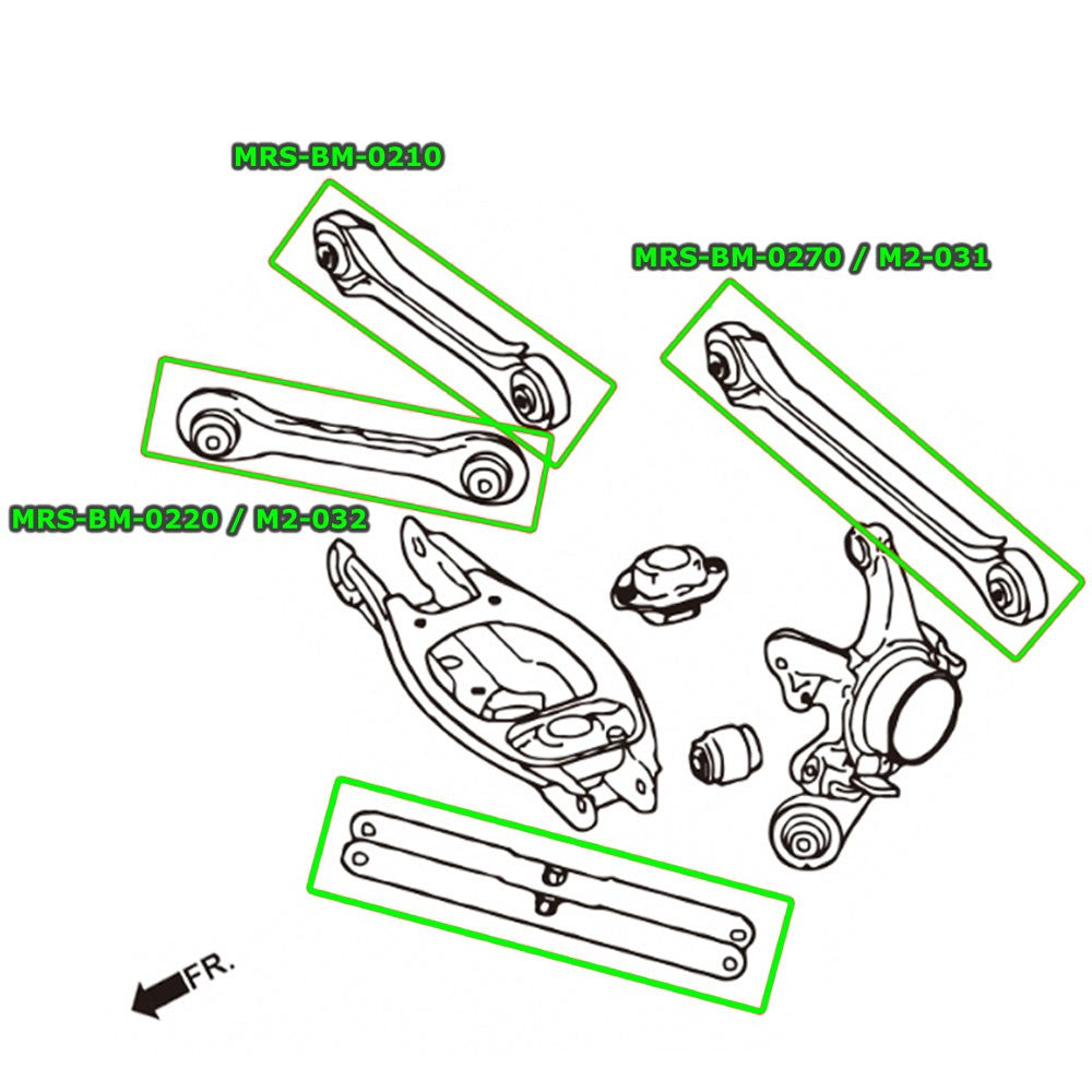 MRS-BM-0220 Megan Rear Upper Trailing Arm (PB) For BMW 1/3-Series E82/E88/E90/E91/E92/E93