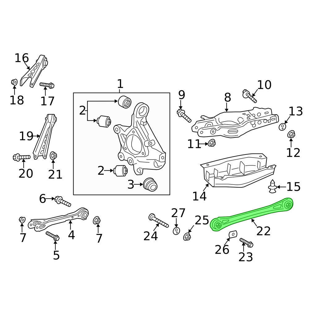 Megan Blue Rear Toe Control Arm Bar Pillowball For 16-24 Chevrolet Camaro