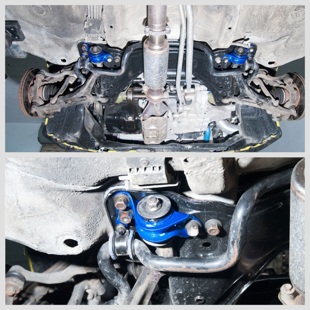 Megan Blue Steel Alloy Front Compliance Bushings For 94-01 Integra/92-95 Civic EG EH EJ
