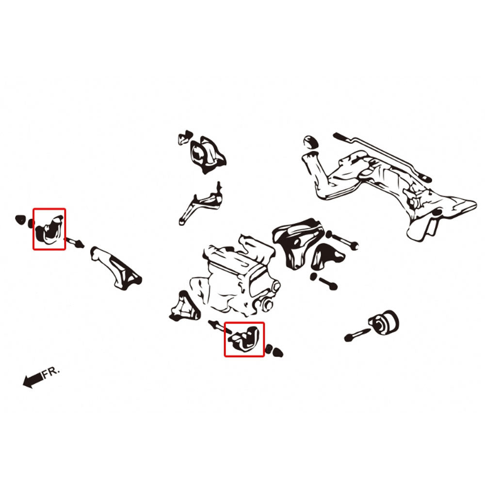 Megan 2PCs Front Lower Motor Engine Mount For 94-01 Integra DC2 / 92-00 Civic EG EK