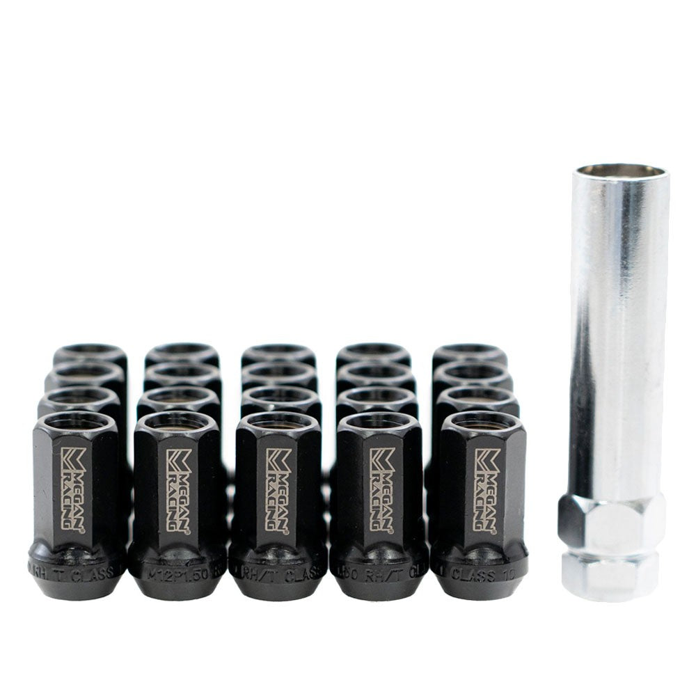 MRS-LN-7M12125-O-B Megan Black Lug Nut Conical Seat M12 x 1.25 MRS-LN-7M12125-O-B