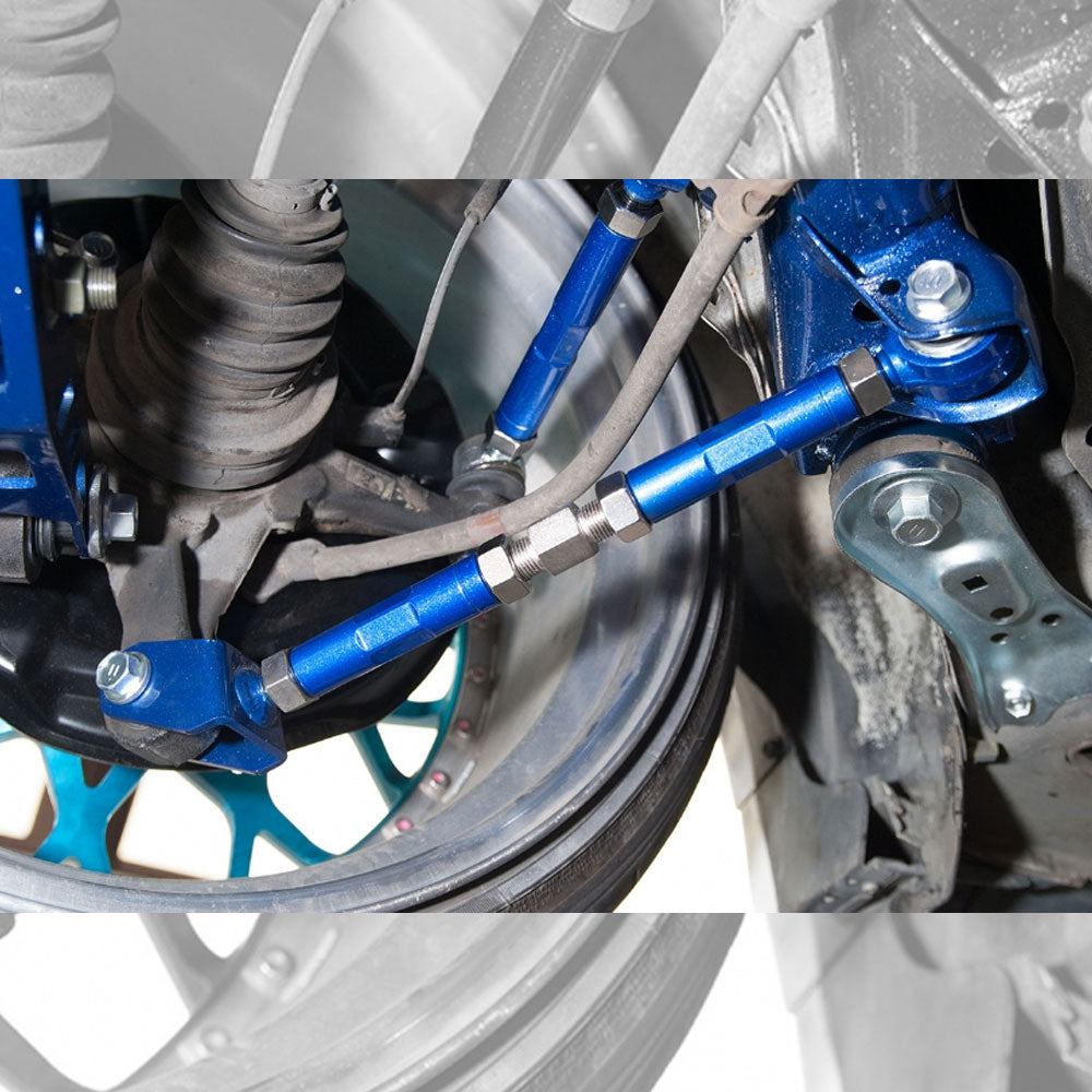 Megan Racing Blue Rear Traction Rod Arms Bar 2" Lowering For 98-05 Lexus GS300 MRS-LX-0380-T2