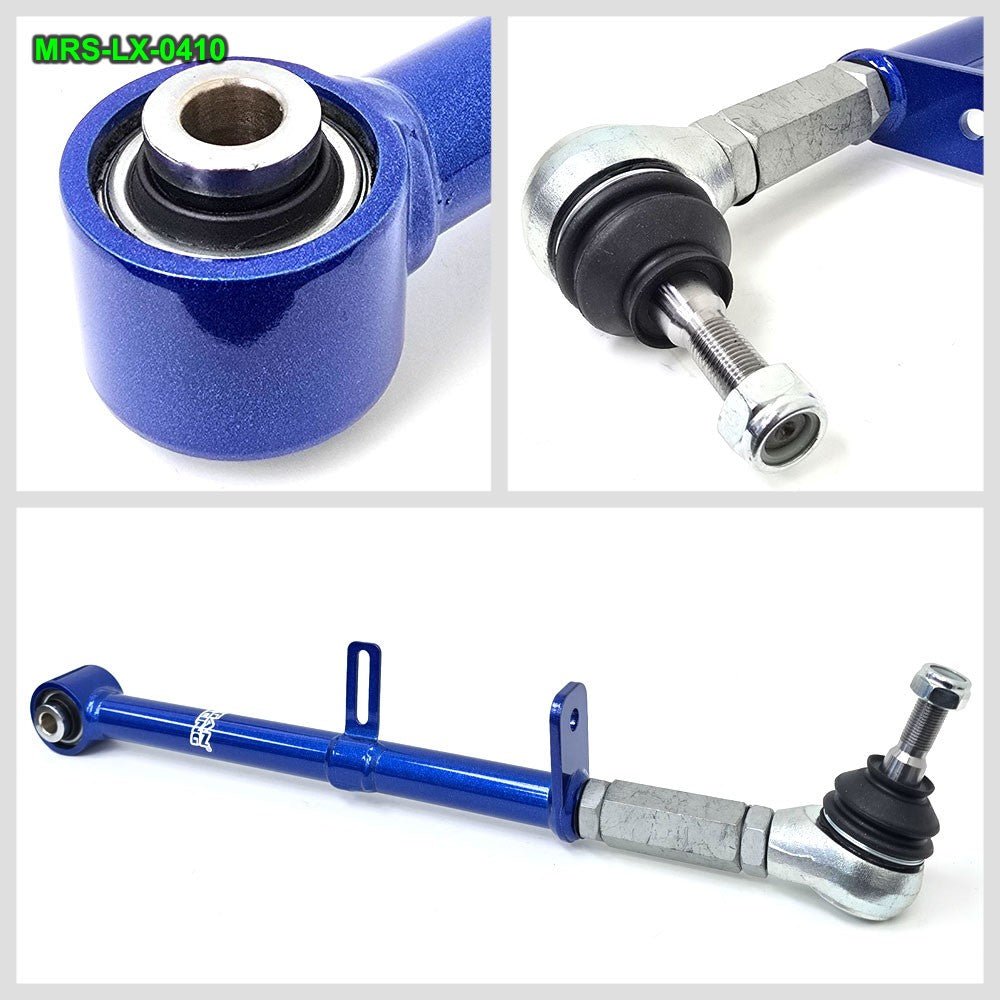 MRS-LX-0410+0427+0470+0480 Megan 8PCs Rear Camber+Toe Arm+Traction Rods (Pillow Ball) For 01-06 Lexus LS430