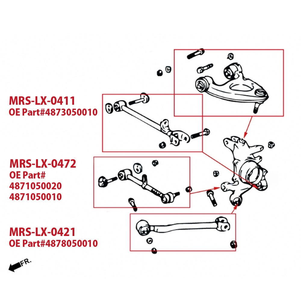 Megan Racing Blue Adjustable Rear Toe Control Arms For 89-94 Lexus LS400-Suspension Arms-BuildFastCar