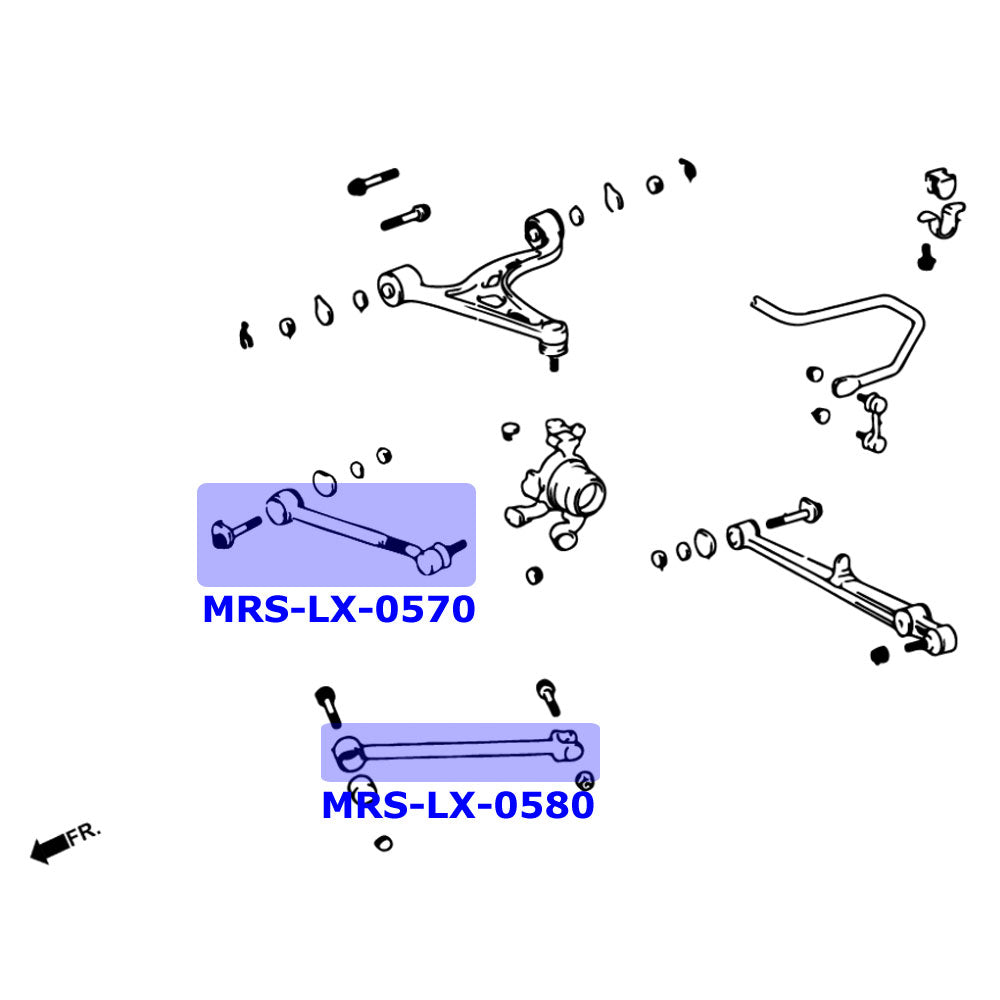 Megan Racing Blue Adjust Rear Traction Rod & Toe Arm For 92-00 Lexus SC300 SC400