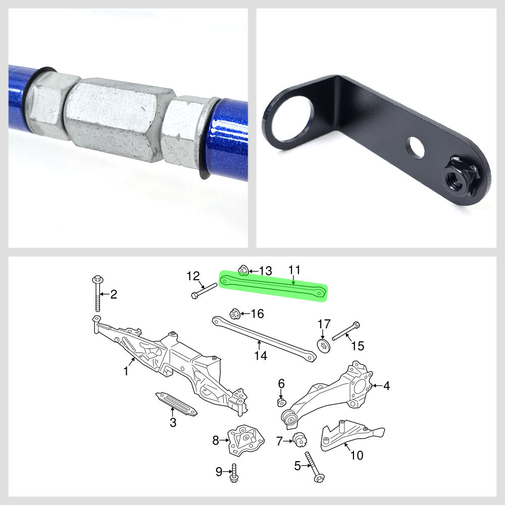 Megan Racing Blue Aluminum Camber Control Arm Kit For 14-18 Mini Cooper F56 MRS-MC-0721