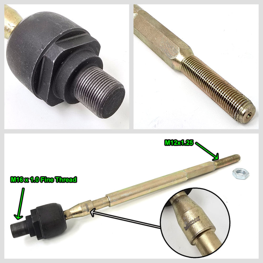 Megan Black Steel Front Inner Tie Rod Ends (Fine Thread) For 93-98 Mazda RX-7 FD MRS-MZ-1361-02