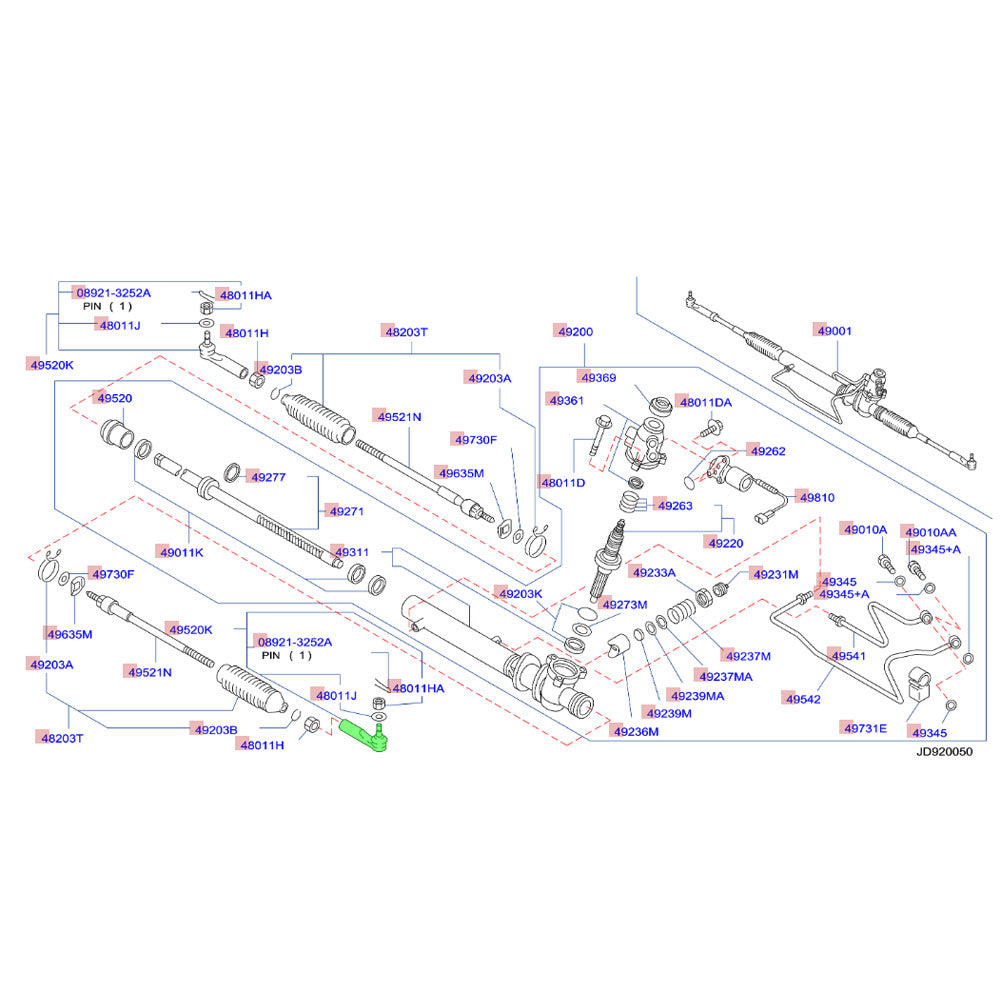 Megan Front Lower Bump Steer Correction Outer Tie Rod End MRS-NS-0261 MRS-NS-0261