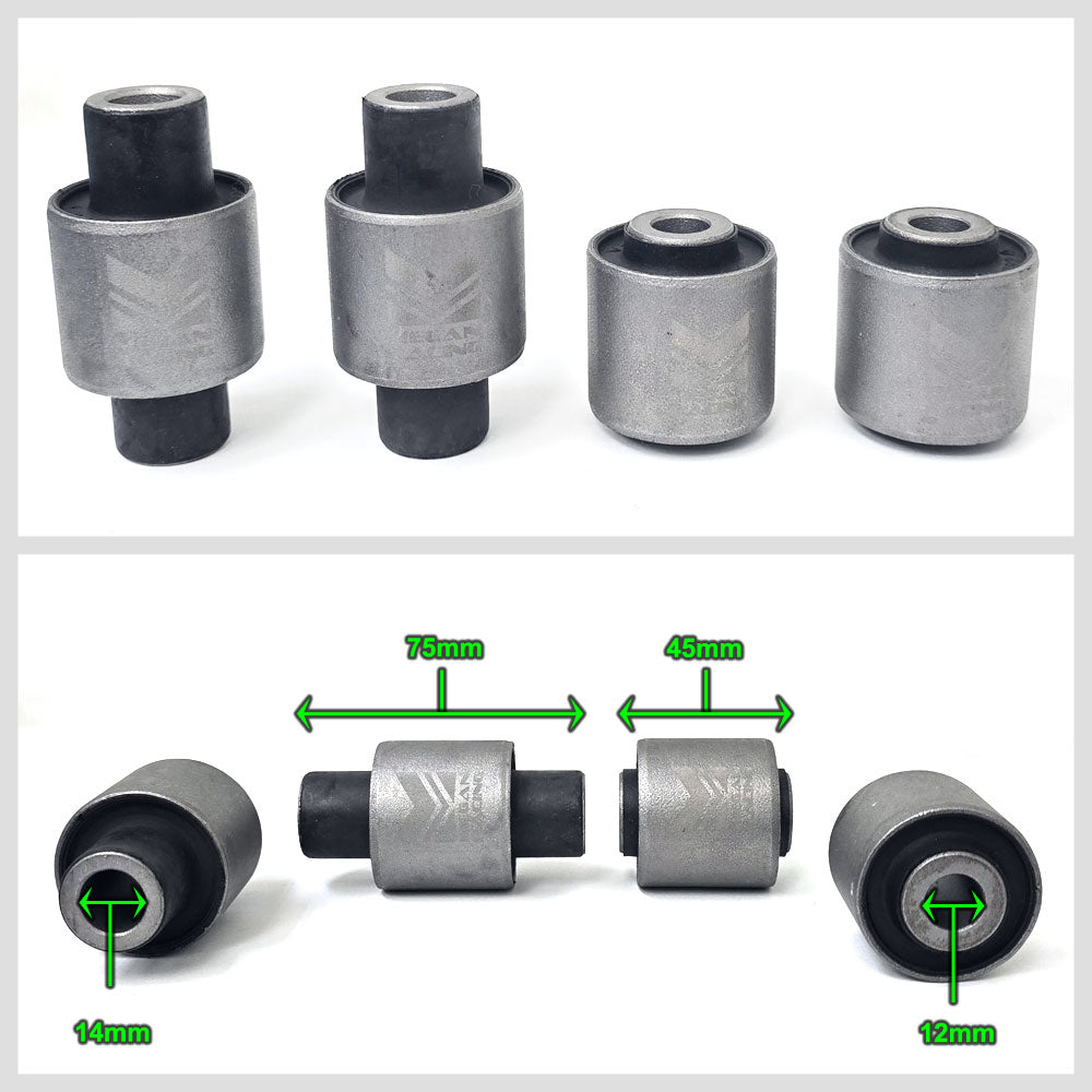 Megan Silver Steel Front Lower Control Arm Bushings For 03-09 350Z/03-06 G35
