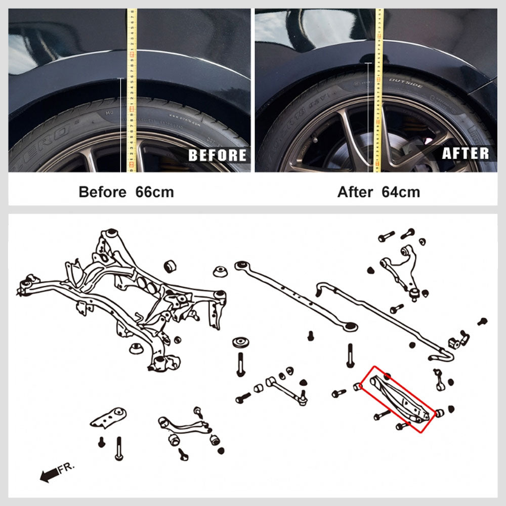 Megan Rear Lower Control Arm (PillowBall) Extreme Low For 07+ BRZ Crosstrek Forester Legacy Outback Impreza WRX 86 GR86 MRS-SC-0622-T2-02