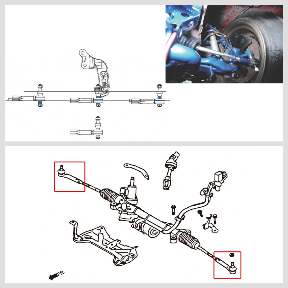 Megan Front Bumpsteer Outer Tie Rod End For 92+ Crosstrek Forester Legacy Impreza WRX STI FRS BRZ 86