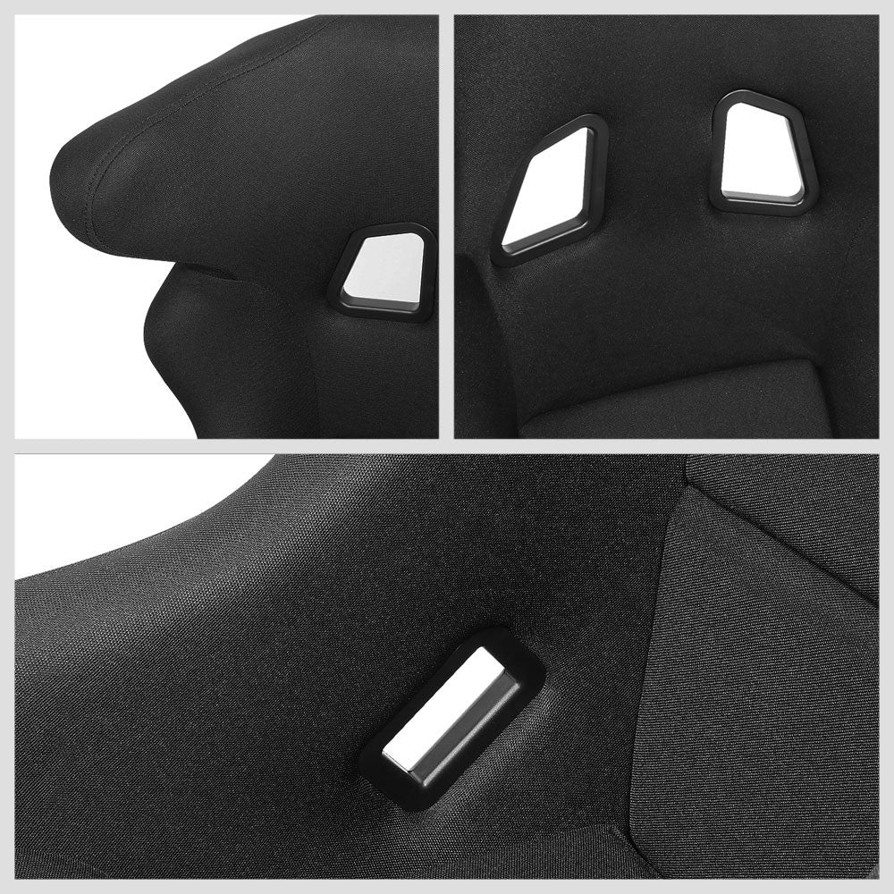 NRG Innovations FRP-600WT Fixed Back Position Bucket Seat and Headrest NRG-FRP-600WT