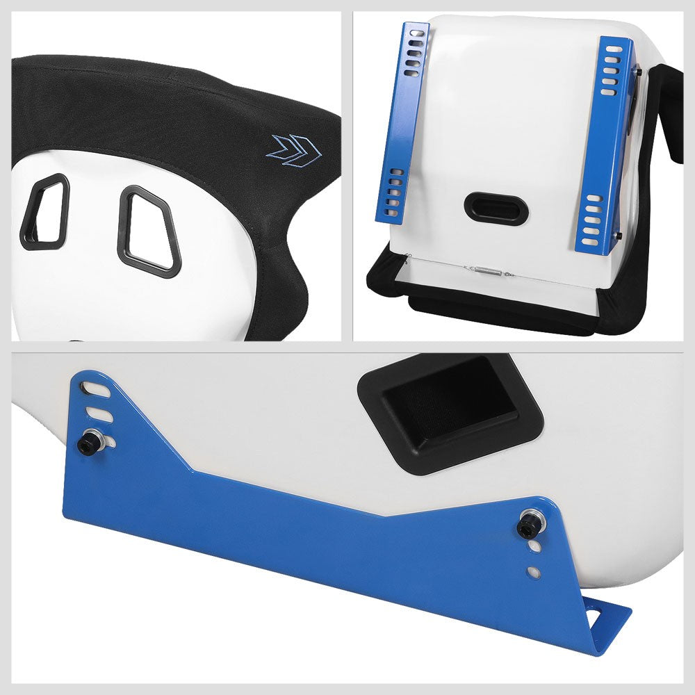 NRG Innovations FRP-600WT Fixed Back Position Bucket Seat and Headrest NRG-FRP-600WT