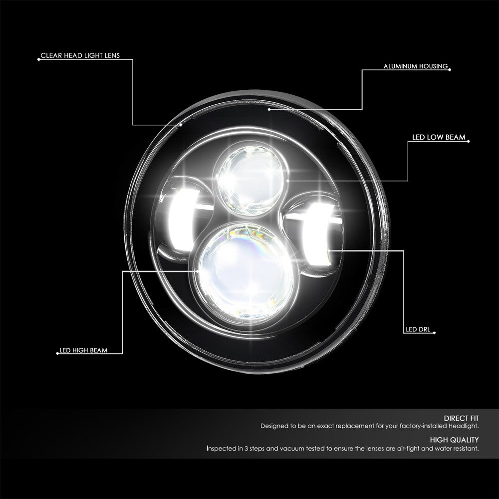 White Amber Halo LED DRL Projector Headlight+Fog Light For 07-17 Wrangler