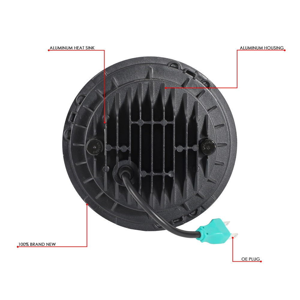 White Amber Halo LED DRL Projector Headlight+Fog Light For 07-17 Wrangler