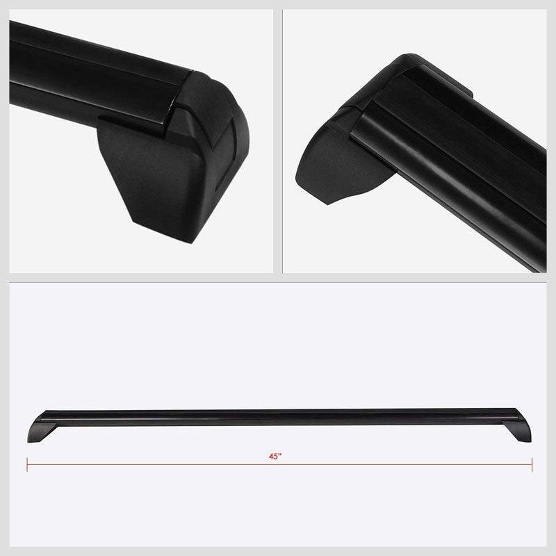 Black Aluminum Bolt-On BoltOn Top Roof Rack Rail Cross Bar For 02-07 Saturn Vue