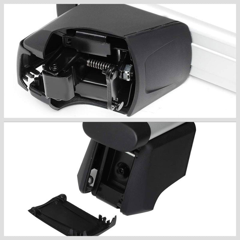 Silver Aluminum Bolt-On Bolt-On Top Roof Rack Rail Cross Bar For 09-16 Audi Q5