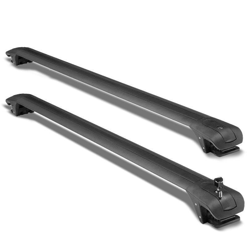 Black Aluminum Bar 0.75" T/1.5" W Top Roof Rack Rail Cross Bar For SUV/Car/VAN