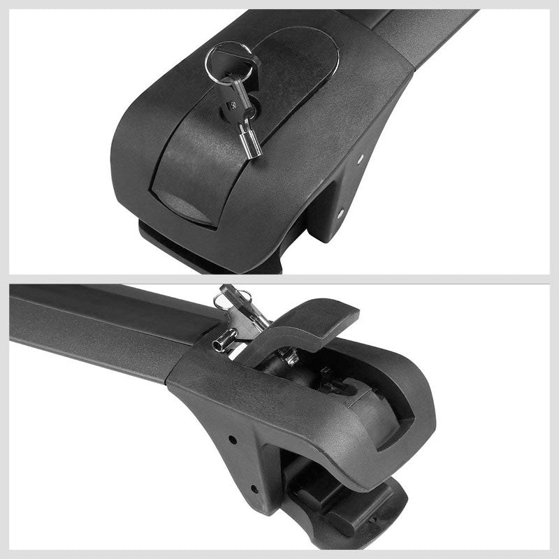 Black Aluminum Bar 0.75" T/1.5" W Top Roof Rack Rail Cross Bar For SUV/Car/VAN