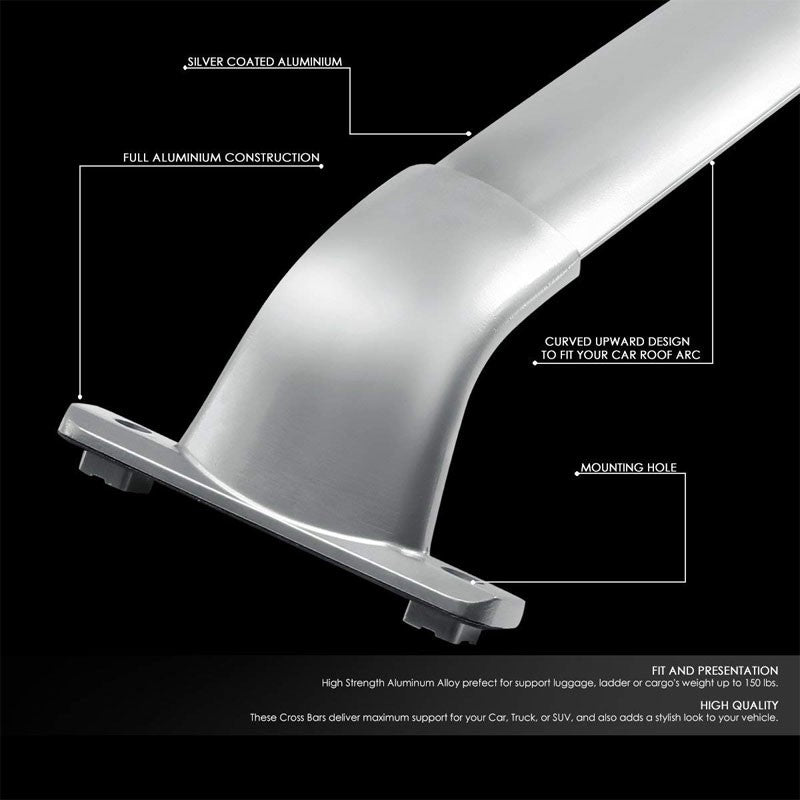 Black Aluminum Bolt-On Bolt-On Top Roof Rack Rail Cross Bar For 13-18 JX35 QX60