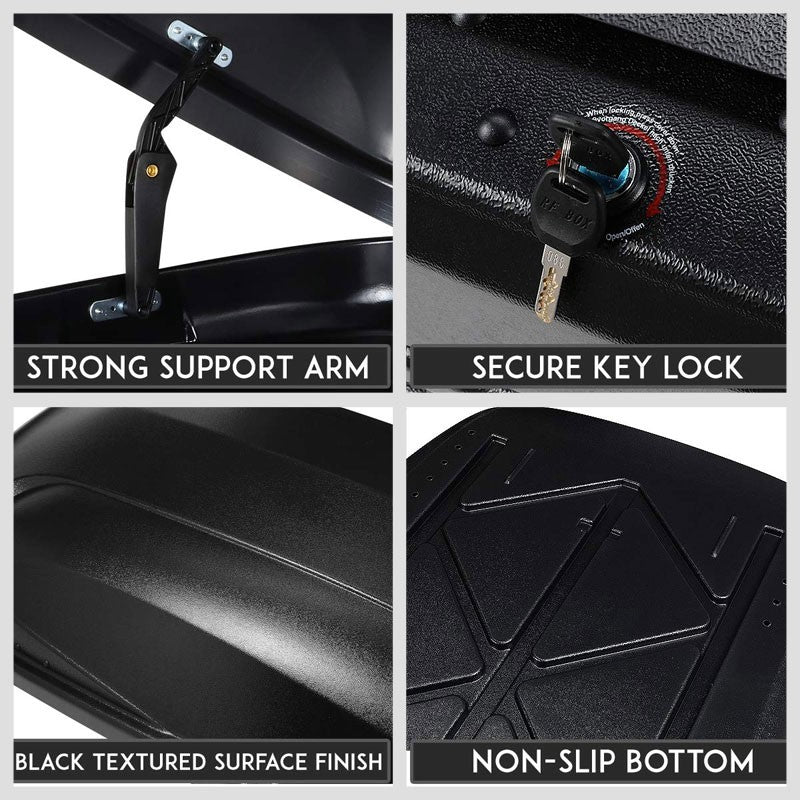 Universal Black Aluminum/ABS Plastic Roof Box For Vehicles 120 cm wide roof