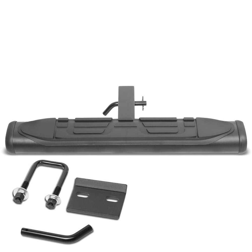 26"Long/4" Round Oval Step Pad Heavy Duty Hitch Step Bar Black For 2" Receiver