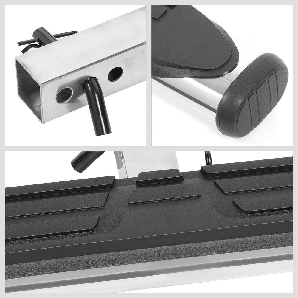26"L/4" Round Oval Step Pad Heavy Duty Hitch Step Bar Metallic For 2" Receiver
