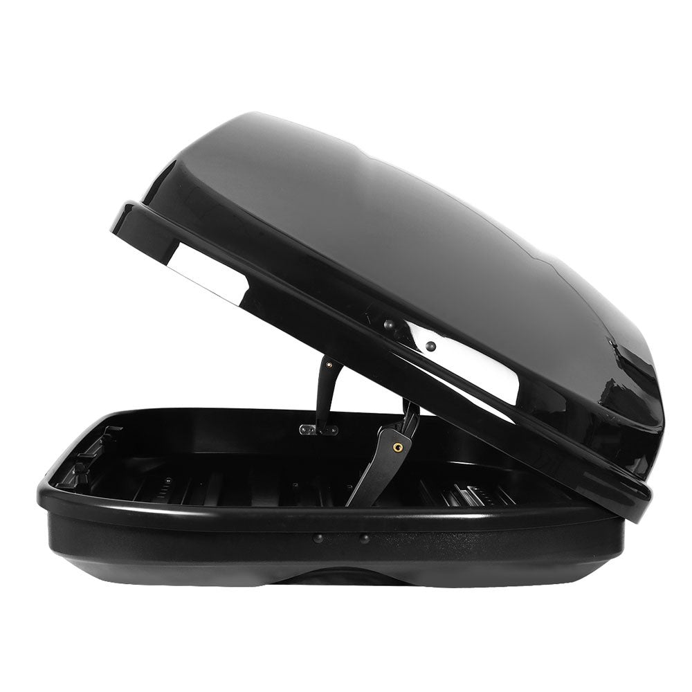 Black Aluminum/ABS Plastic Adjustable Cross Bar Cargo Storage Chest Roof Box