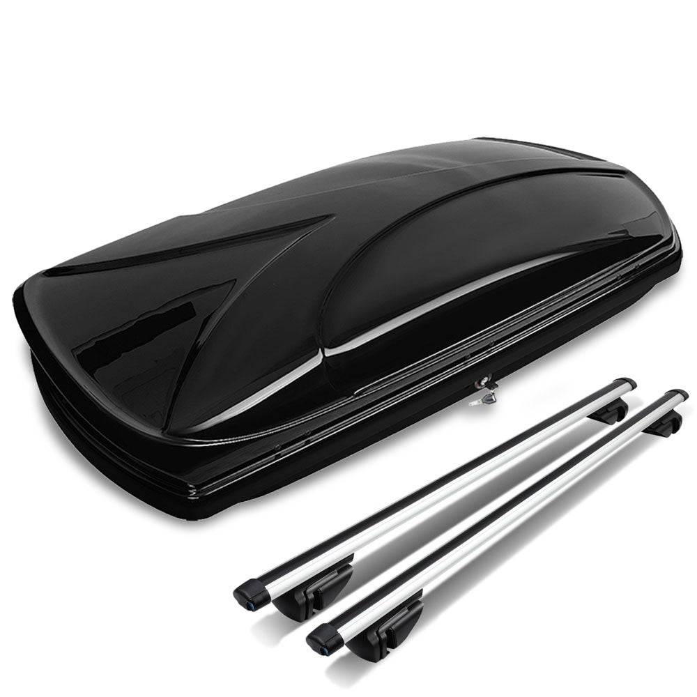 Black Aluminum/ABS Plastic Adjustable Cross Bar Cargo Storage Case Roof Box