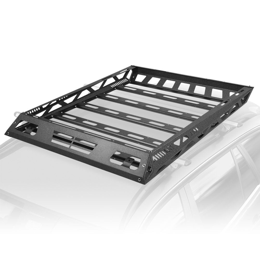 50"x31" Silver Aluminum Roof Rack Cargo Luggage Carrier Bracket+Crossbar For SUV