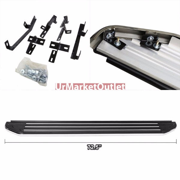 Ridgeline Flat Board Metal Running Board Nerf Bar For 08-13 Toyota Highlander