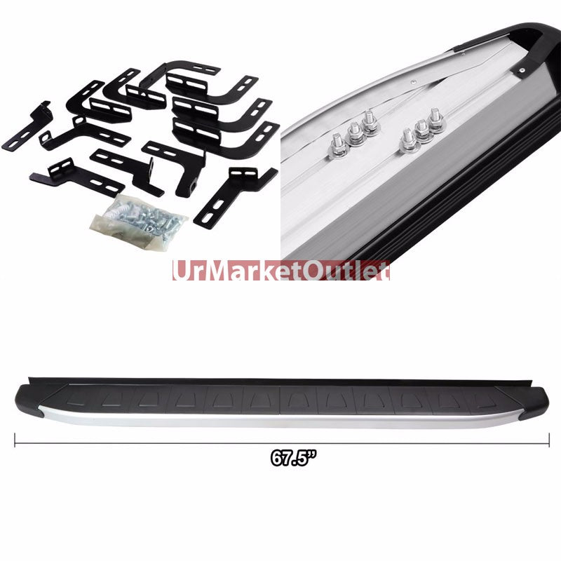 Flat Trapezoid Pad Metal Running Board Nerf Bar For 10-17 Toyota 4Runner (N280)