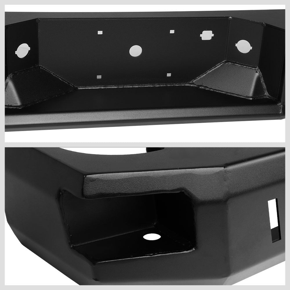 Black Robust Style Corner Step Rear Bumper w/D-Ring For 09-14 Ford F-150 (P415)
