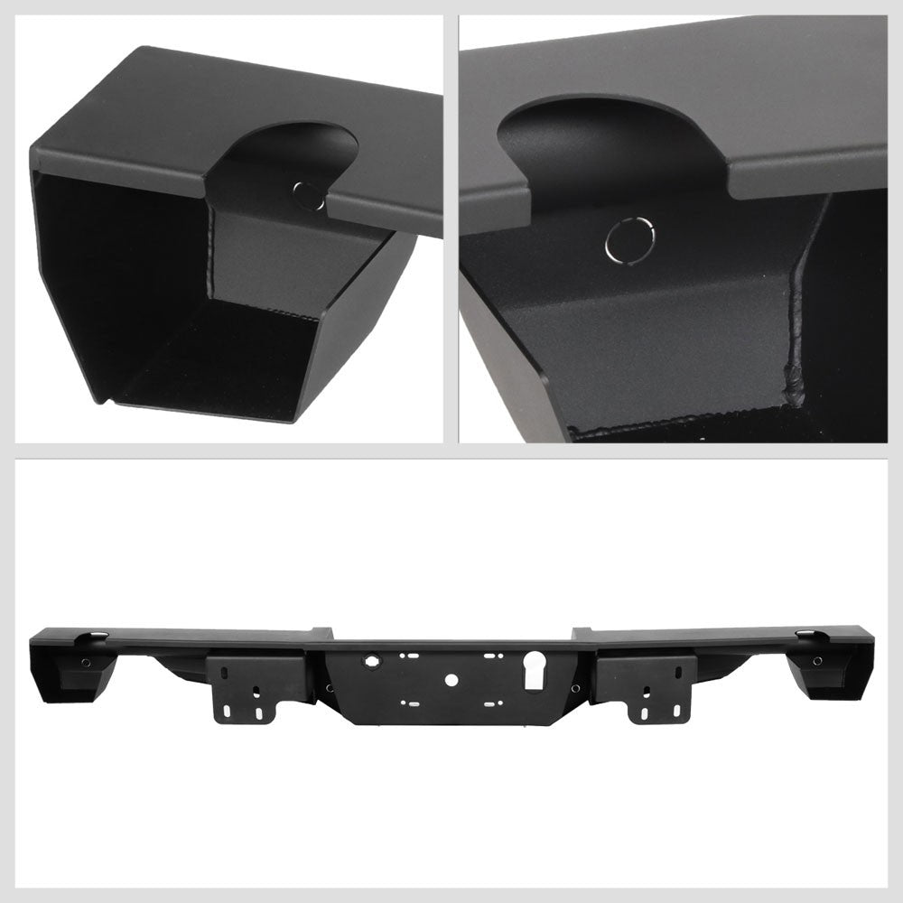 Black Steel Off Road Heavy Duty Rear Bumper For 17-19 Ford F-150 Raptor 3.5L V6
