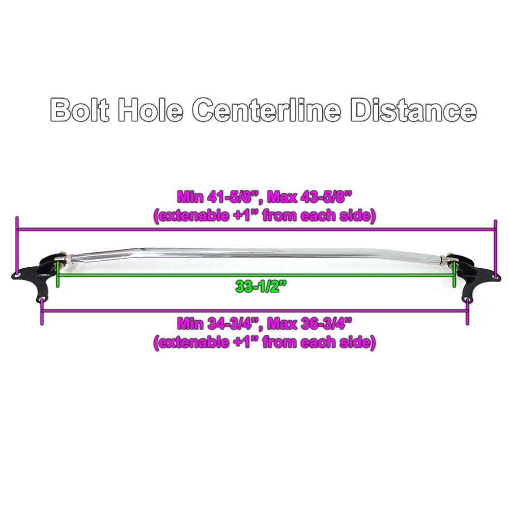 Manzo Front Upper Aluminum Strut Tower Brace Bar for 90-94 Eclipse Talon Laser SB-ME89FU