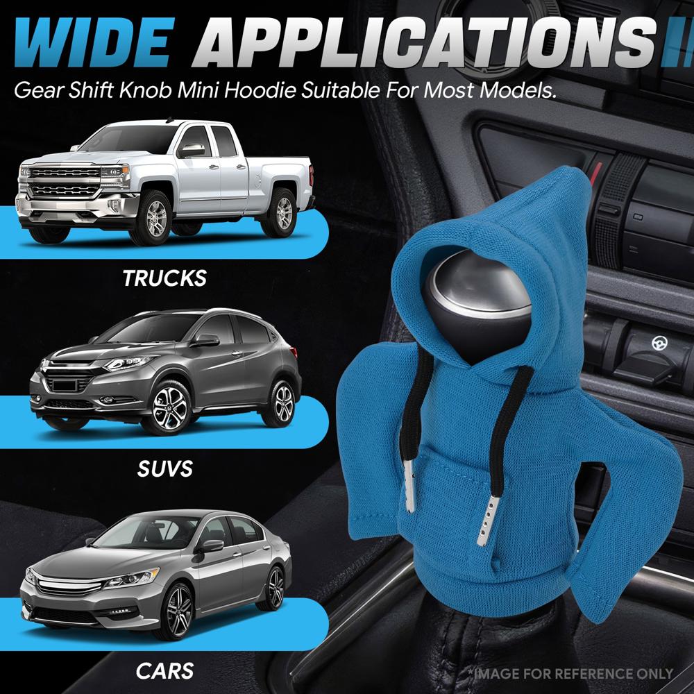 BFC-STKBC-HOOD-BL Universal Blue 5.2" X 4.5" Hoodie Style Shift Knob Cover Protector 2.2" DIA