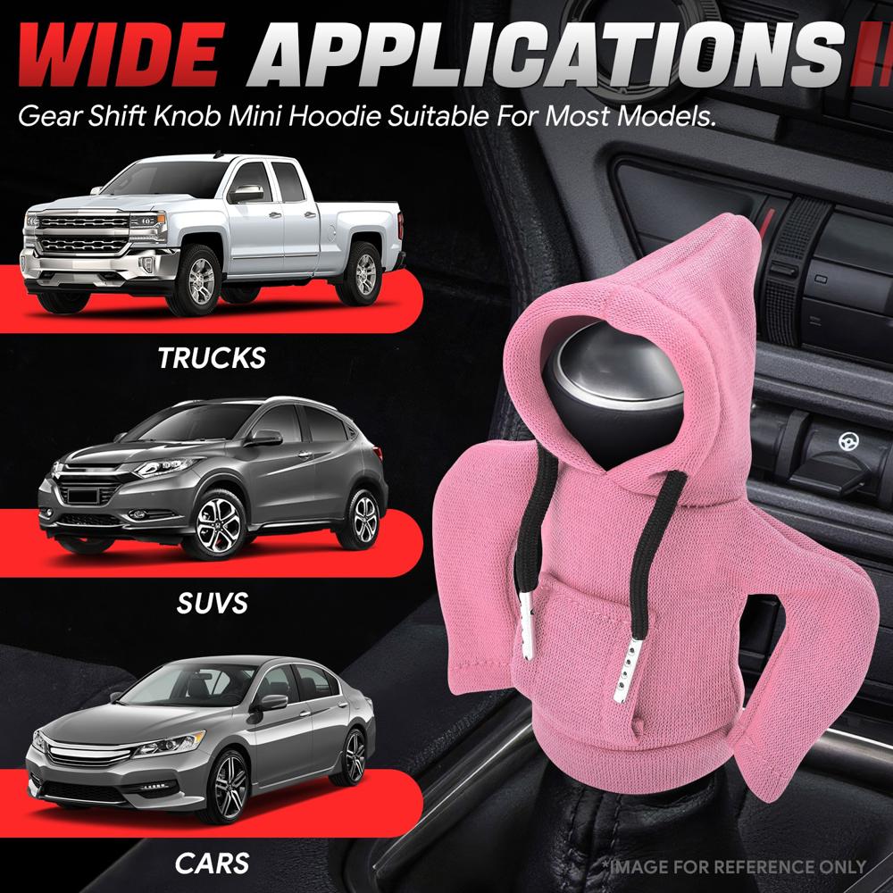 BFC-STKBC-HOOD-PK Universal Pink 5.2" X 4.5" Hoodie Style Shift Knob Cover Protector 2.2" DIA