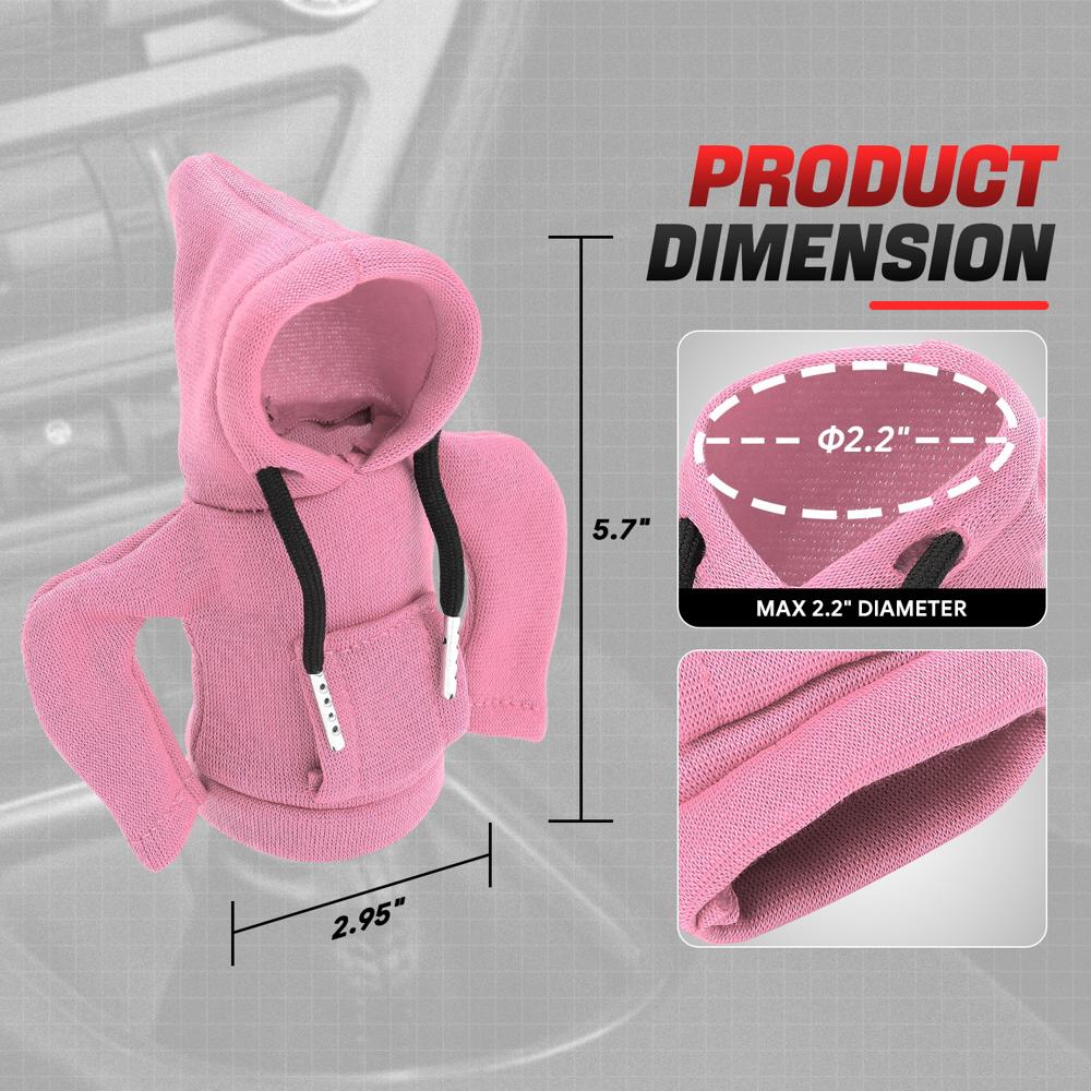 BFC-STKBC-HOOD-PK Universal Pink 5.2" X 4.5" Hoodie Style Shift Knob Cover Protector 2.2" DIA